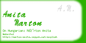 anita marton business card